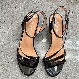 Merrell Black Patent Strappy Heel Sandals